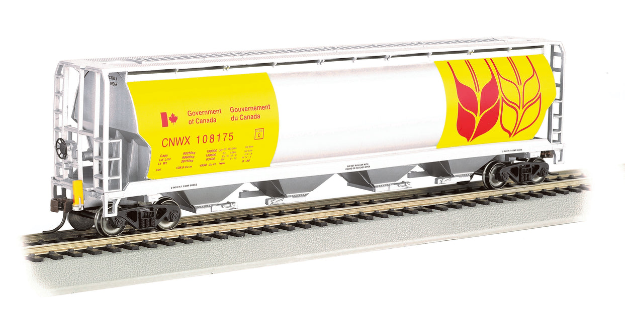 Bachmann 73807 HO Scale 4 Bay Covered Hopper with Flashing End of Train Device (EOT/FRED) Government of Canada CPWX 108175