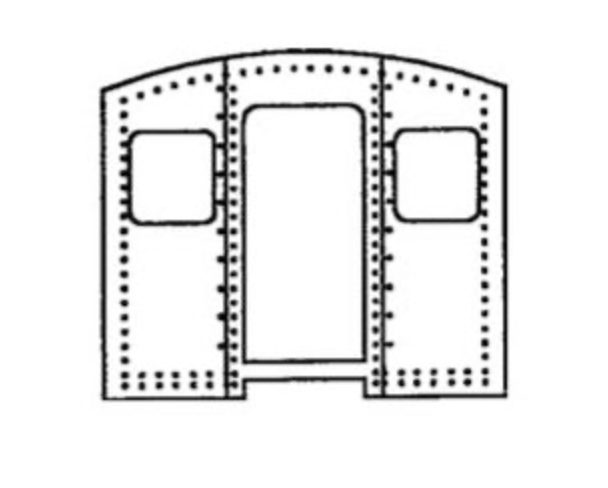 Bethlehem Car Works 22g Round Top Coach Car Ends with Windows