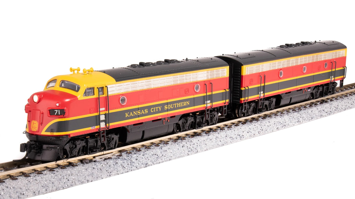 BLI 6864 N Scale EMD F7A-(Unpowered B) Diesel Set Kansas City Southern KCS 71A/B Paragon4 DCC