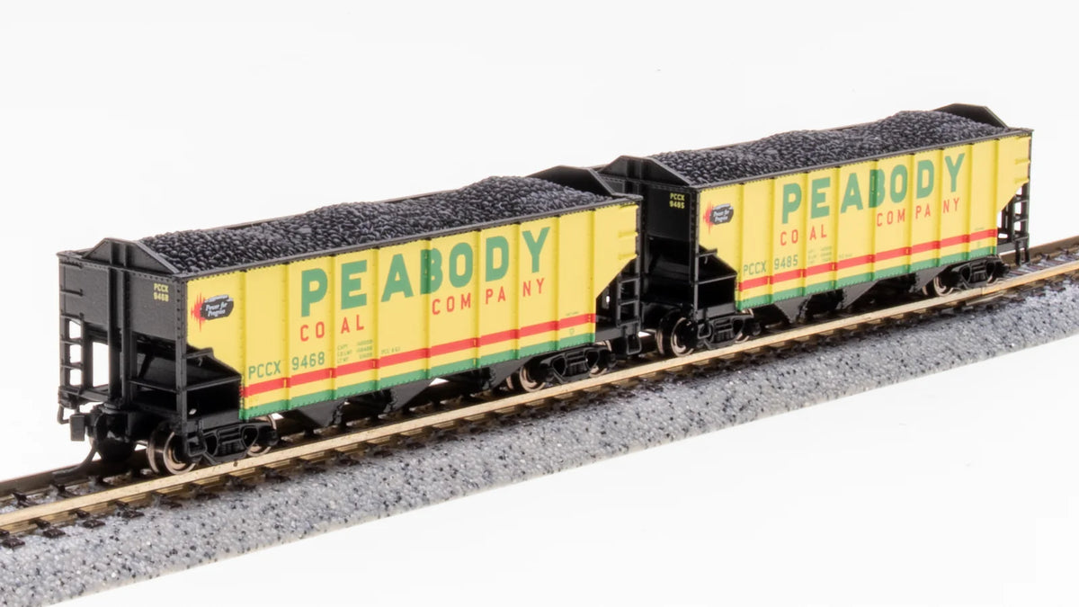 BLI 7162 N Scale H2A 3-Bay Hopper with Load Peabody Coal