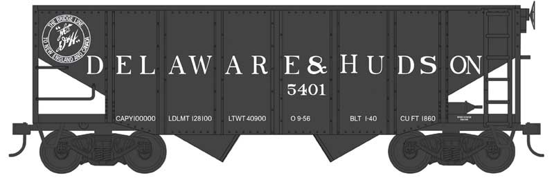 Bowser 43077 HO Scale 55 Ton Fishbelly Hopper Delaware & Hudson D&H 5423