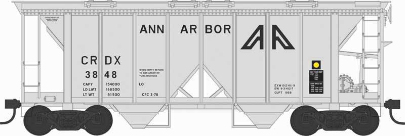 Bowser 43245 HO Scale H34 Covered Hopper Ann Arbor AA CRDX 3825