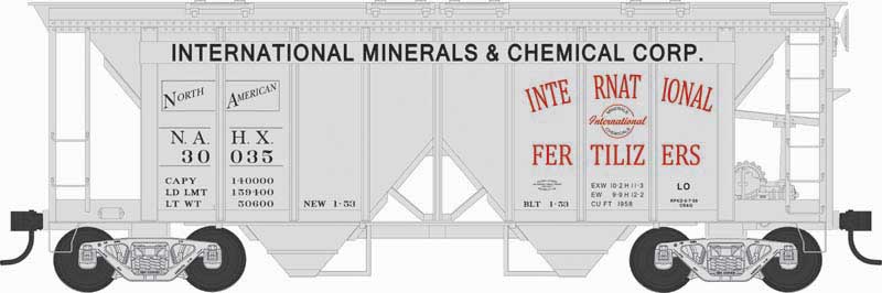 Bowser 43270 HO Scale H34 Covered Hopper International Minerals NAHX 30044