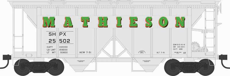 Bowser 43281 HO Scale H34 Covered Hopper Mathieson SHPX 25507