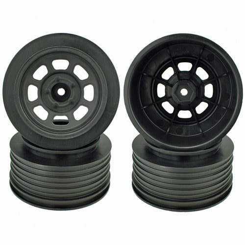 DE Racing DERDS4FB Black Speedway SC Wheels for 2WD Slash Fronts