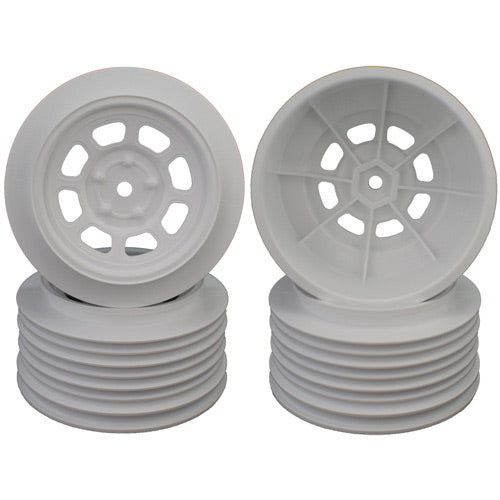 DE Racing DERDS4FW White Speedway SC Wheels for 2WD Slash Fronts
