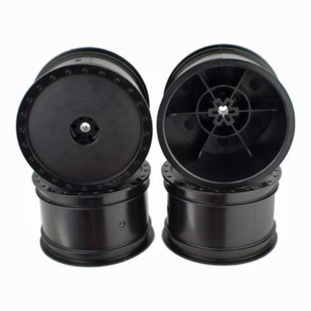 DE Racing DERBB4ARB Borrego Buggy Wheels for Assoc B4 B44 Rear Black 4pcs (BB4ARB)