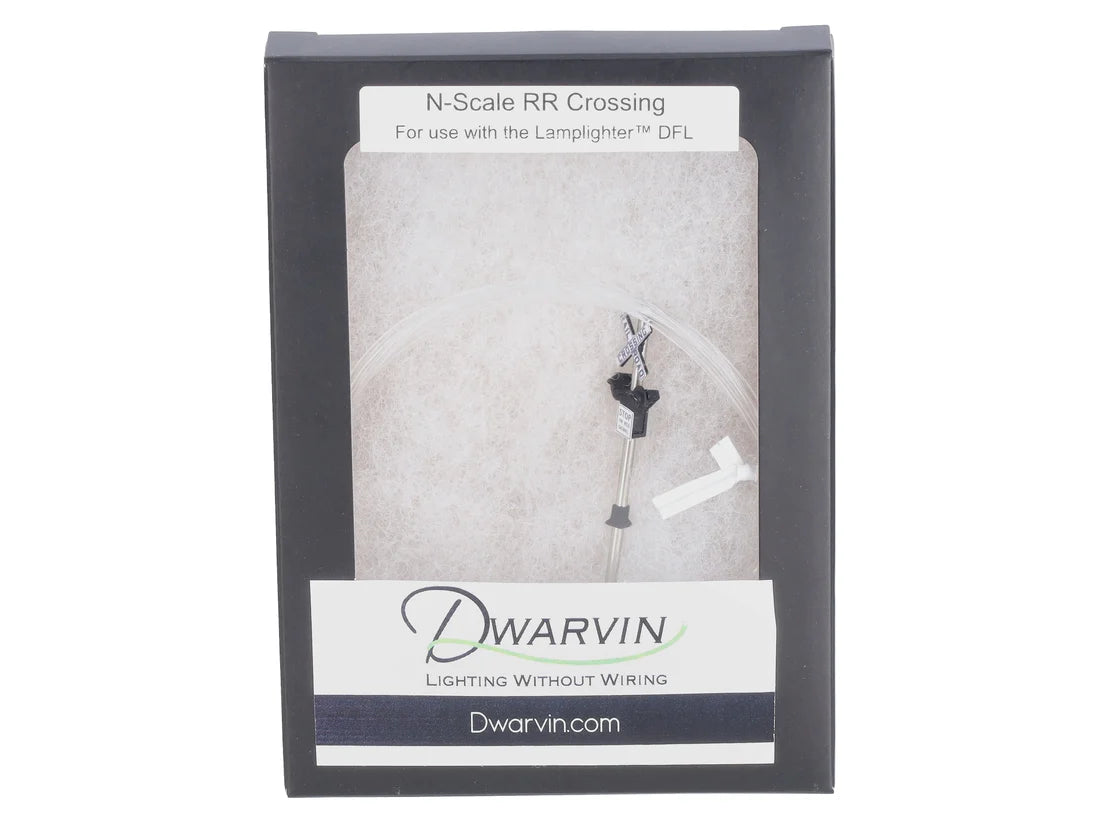 Dwarvin DVFLRRX201 N Scale Fiber-Lit Railroad Crossing