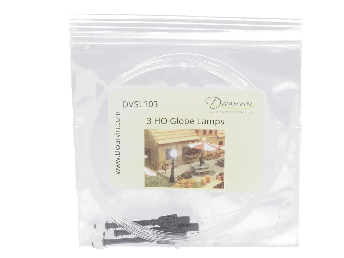Dwarvin DVSL103BL HO Scale Fiber-Lit Globe Lamps