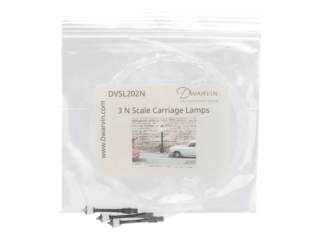 Dwarvin DVSL202 N Scale Fiber-Lit Carriage Lamps