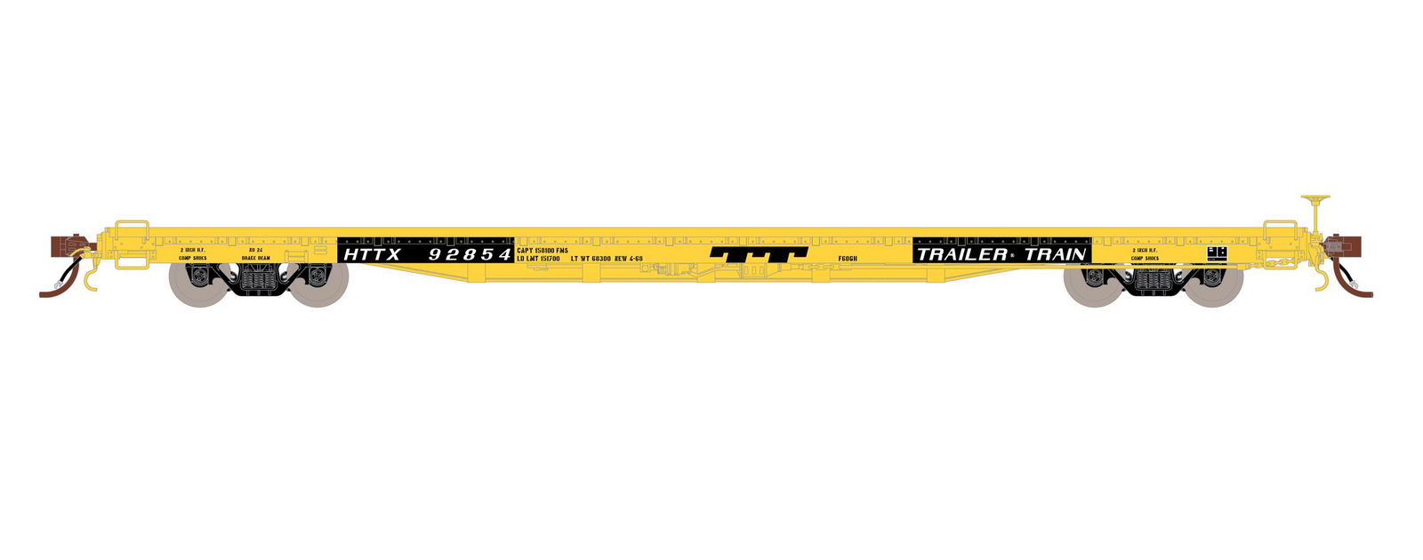 Fox Valley Models 15060 HO Scale 60' P-S F60GH Flatcar Trailer Train HTTX 93904
