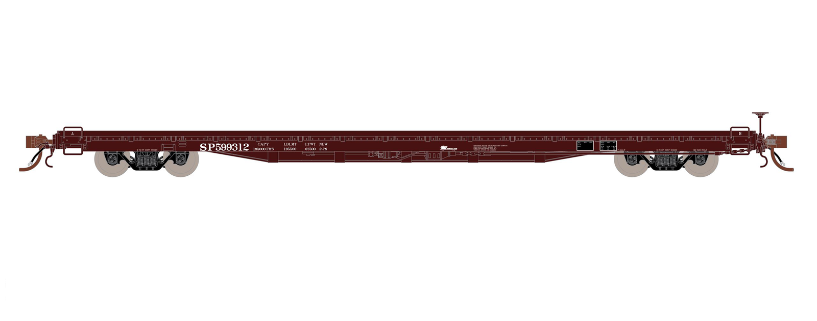 Fox Valley Models 15069 HO Scale 60' P-S F60GH Flatcar Southern Pacific SP 599350