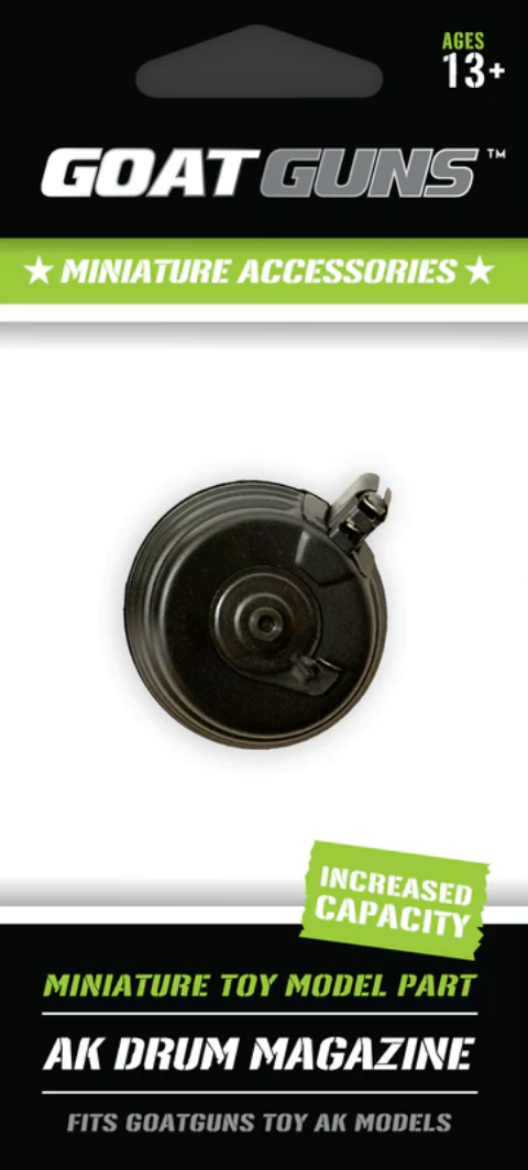 Goat Guns 1:3 Scale Black Drum Mag for AK47 Models