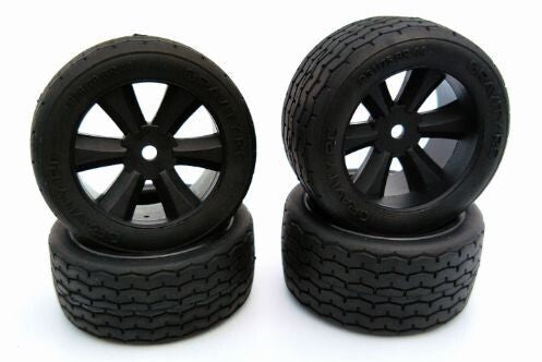 Gravity RC 145B G-Spec VTA Pre-Glued Tires on Black Wheels