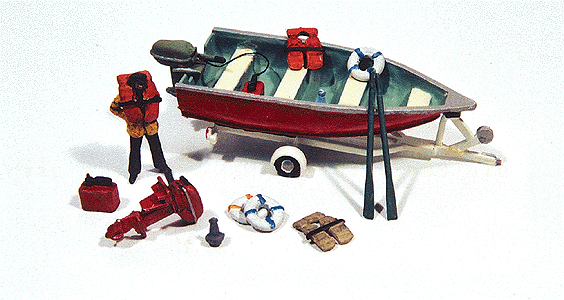 JL Innovative Design 456 HO Scale Deluxe Boat Motor and Trailer Kit