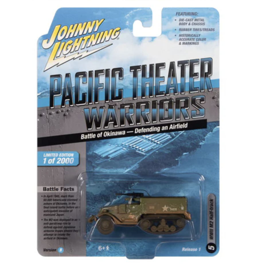 Johnny Lightning JLML007 Pacific Theater Warriors Version B (Battle of Okinawa - Defending an Airfield) M2 Half-Track
