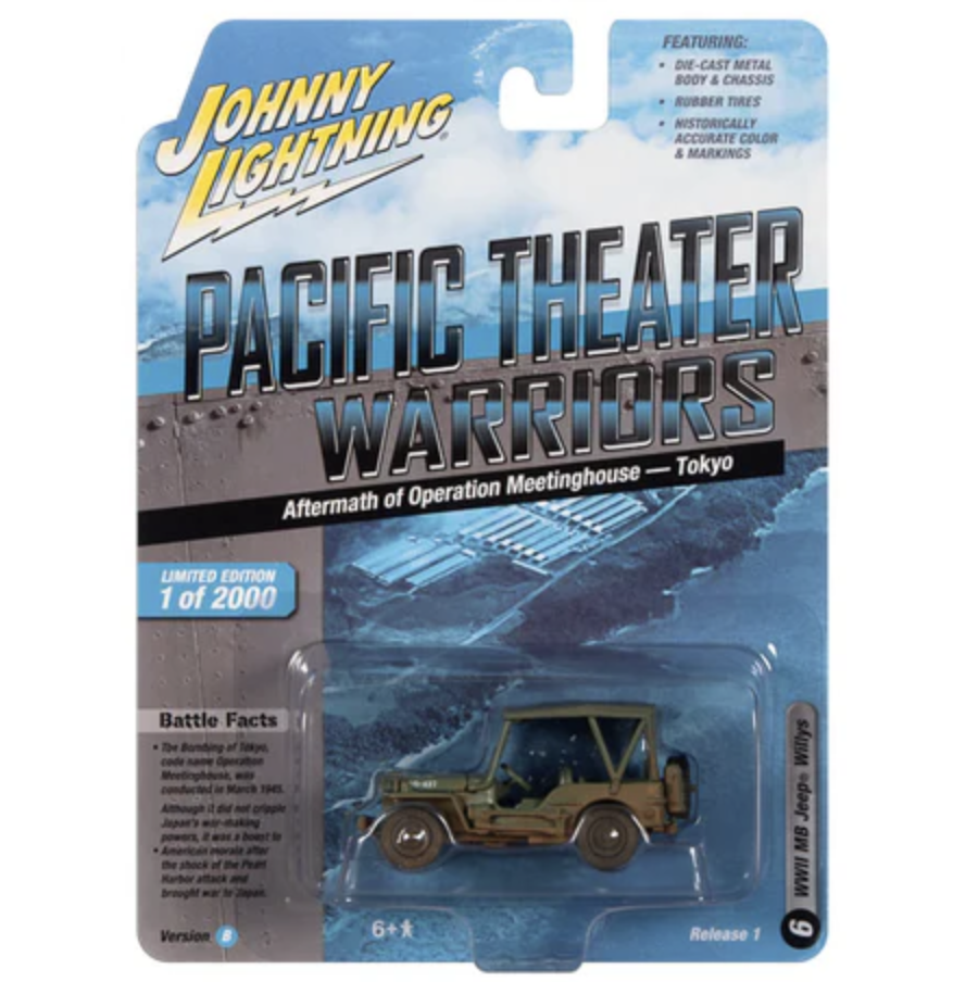 Johnny Lightning JLML007 Pacific Theater Warriors Version B (Aftermath of Operation Meetinghouse - Tokyo) Willys MB Jeep