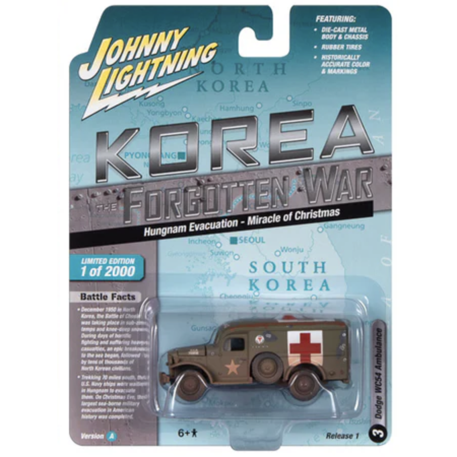 Johnny Lightning JLML009 Korea The Forgotten War Version A (Hungnam Evacuation - Miracle of Christmas) Dodge WC54 Ambulance