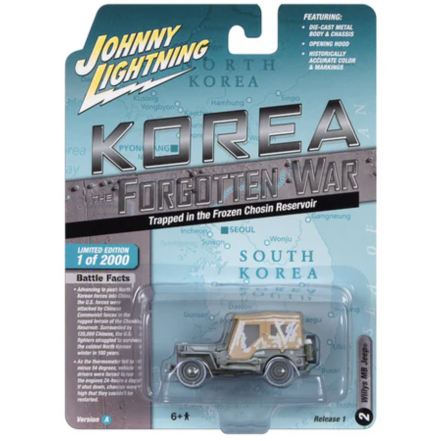 Johnny Lightning JLML009 Korea The Forgotten War Version A (Trapped in the Frozen Chosin Reservoir) Willys MB Jeep