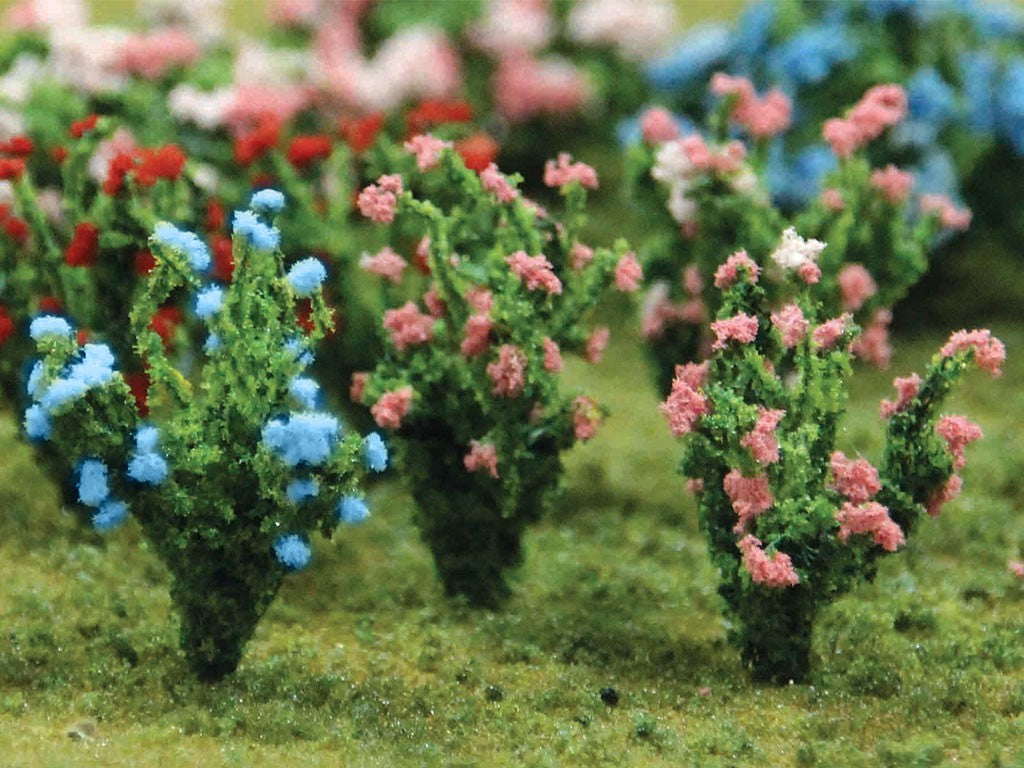 JTT Scenery Products 32512 1" Pink & Blue Flowering Bushes