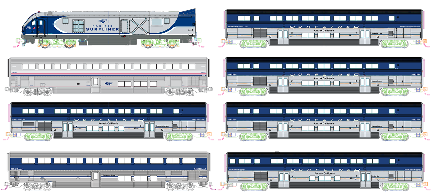 Kato 106-9010 N Scale Amtrak SC-44 & Amtrak Pacific Surfliner