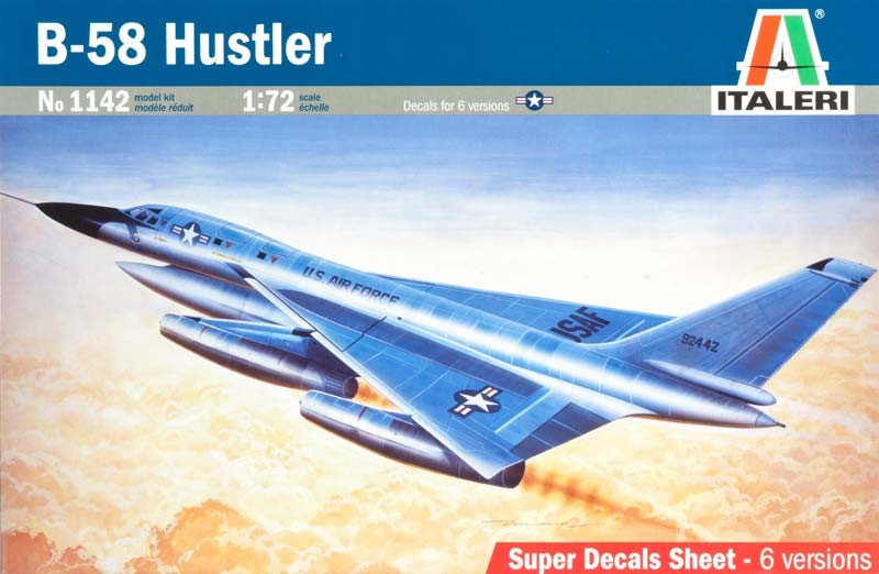 Italeri 1142 1:72 B-58 Hustler Bomber Military Aircraft Plane Model Kit