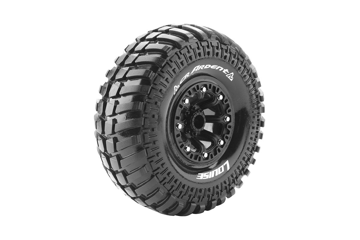 Louise RC L-T3237VB CR-Ardent Super Soft 2.2" Tire Mounted on Black Rim with 12mm Hex for 1/10 Crawlers