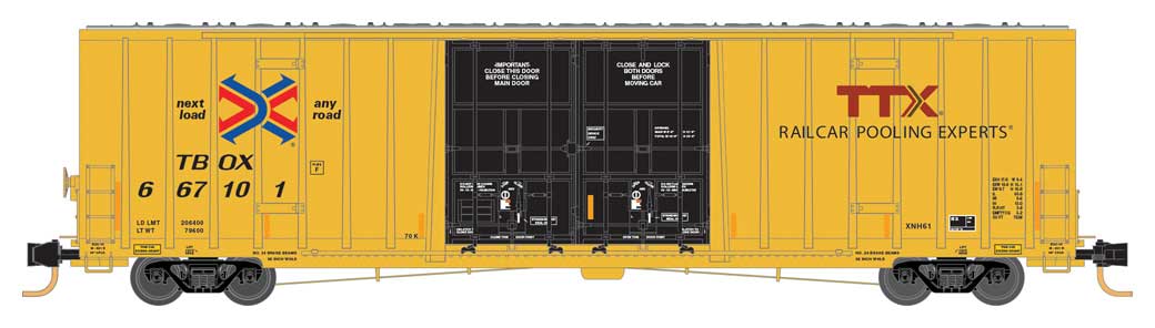 Micro-Trains 993 01 850 N Scale 60' Hi-Cube Boxcar TTX TBOX - 3 Pack
