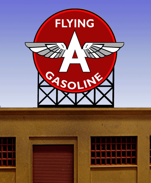 Miller Engineering 882501 Large Tidewater Flying A Gasoline Animated Neon Rooftop Billboard