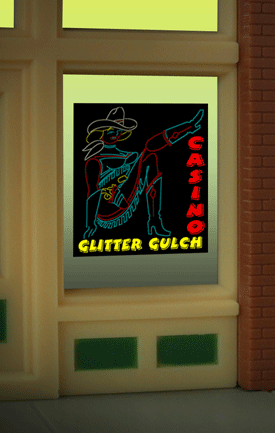 Miller Engineering 9055 Glitter Gulch Casino Flashing Neon Window Sign