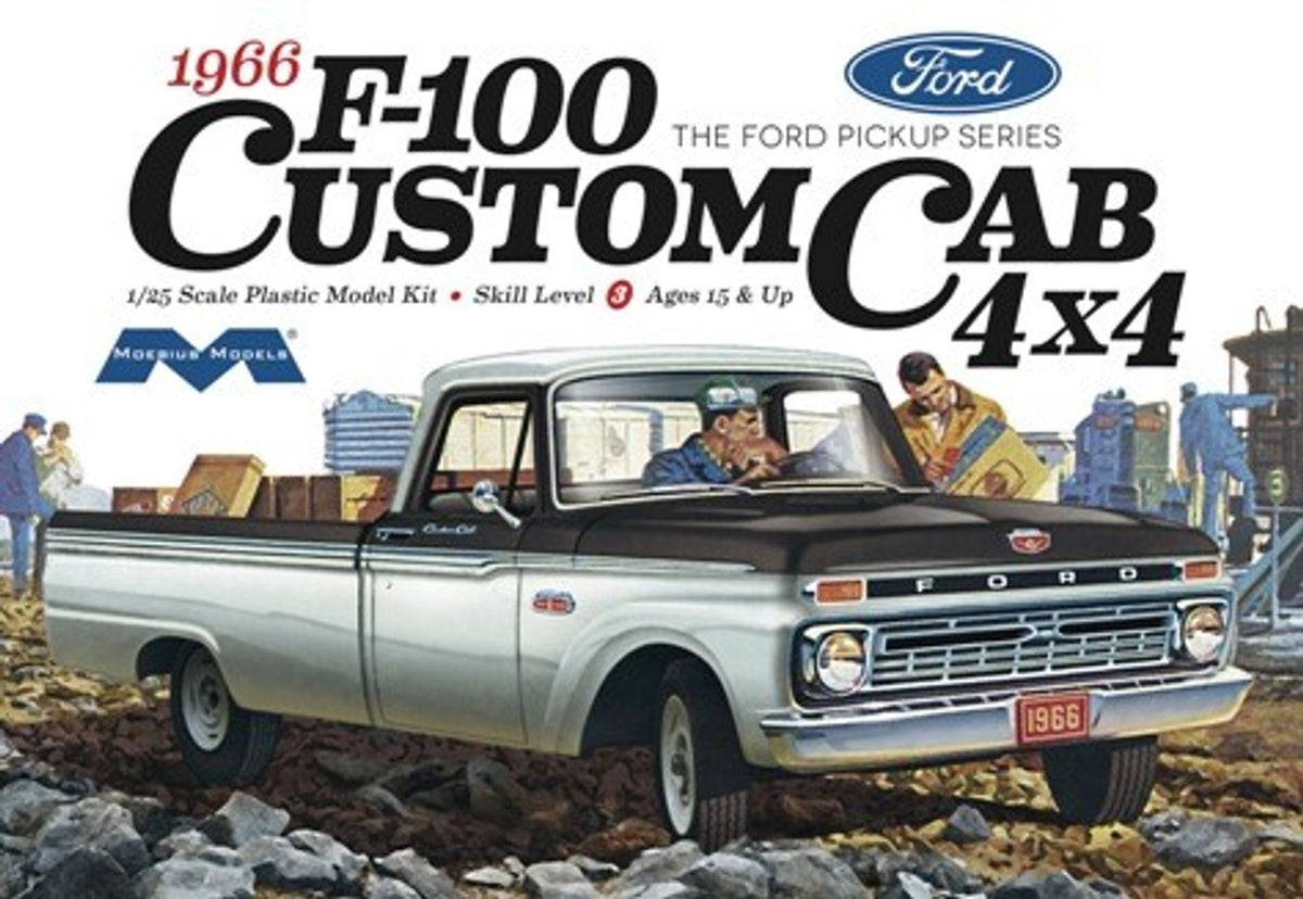 Moebius Models 1236 1/25 1966 Ford F-100 Custom Cab 4×4 Pick-up Truck