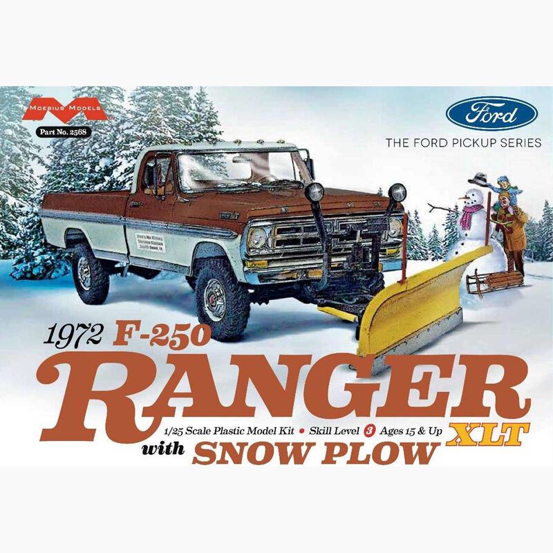 Moebius Models 2568 1/25 1972 Ford F-250 4×4 Pick-up Truck with Snow Plow