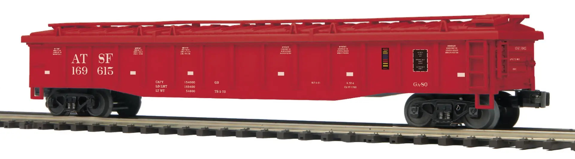 MTH Premier 20-95537 O Scale Gondola with Cover Santa Fe ATSF