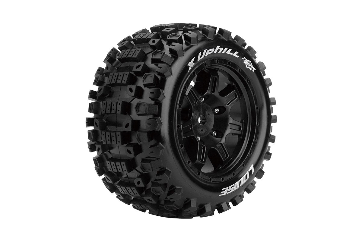 Louise RC L-T3297BM MFT X-Uphill Sport Monster Truck Tires Mounted on Black Rim with 24mm Hex fits Arrma Kraton 8S