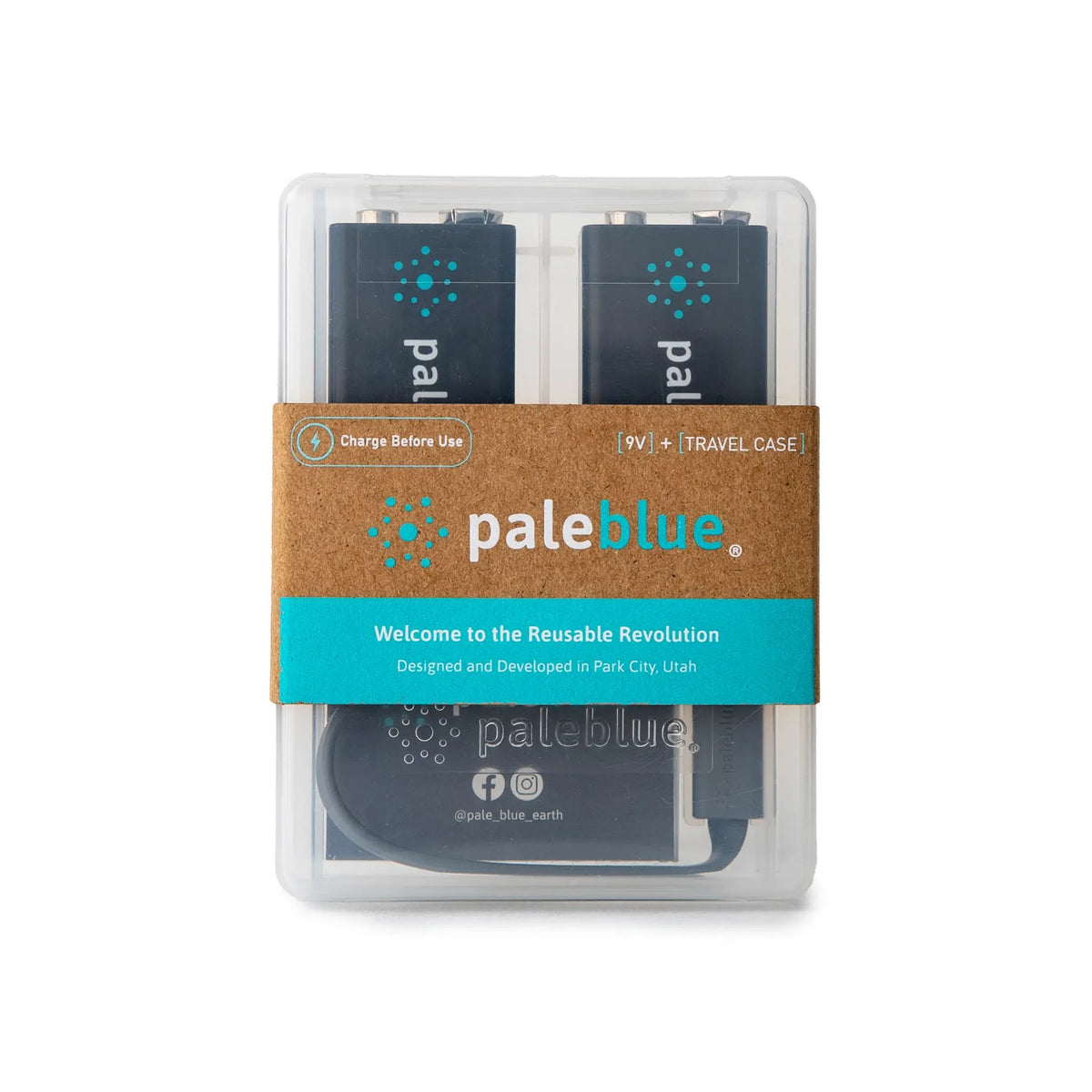 Pale Blue Lithium Ion Rechargeable 9V Batteries