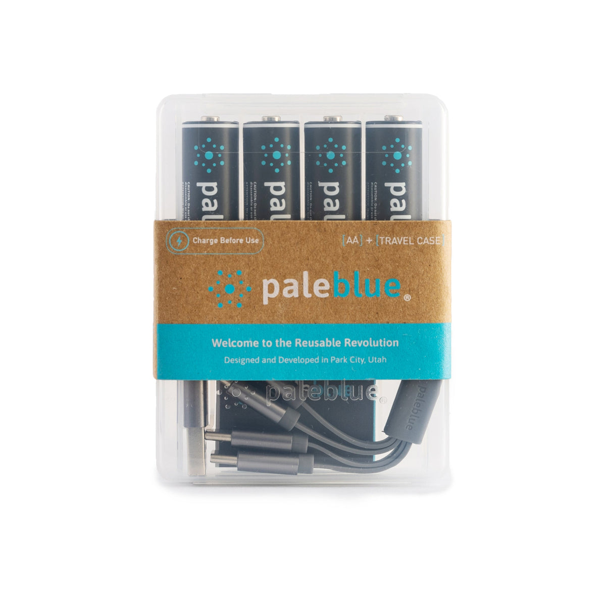 Pale Blue Lithium Ion Rechargeable AA Batteries