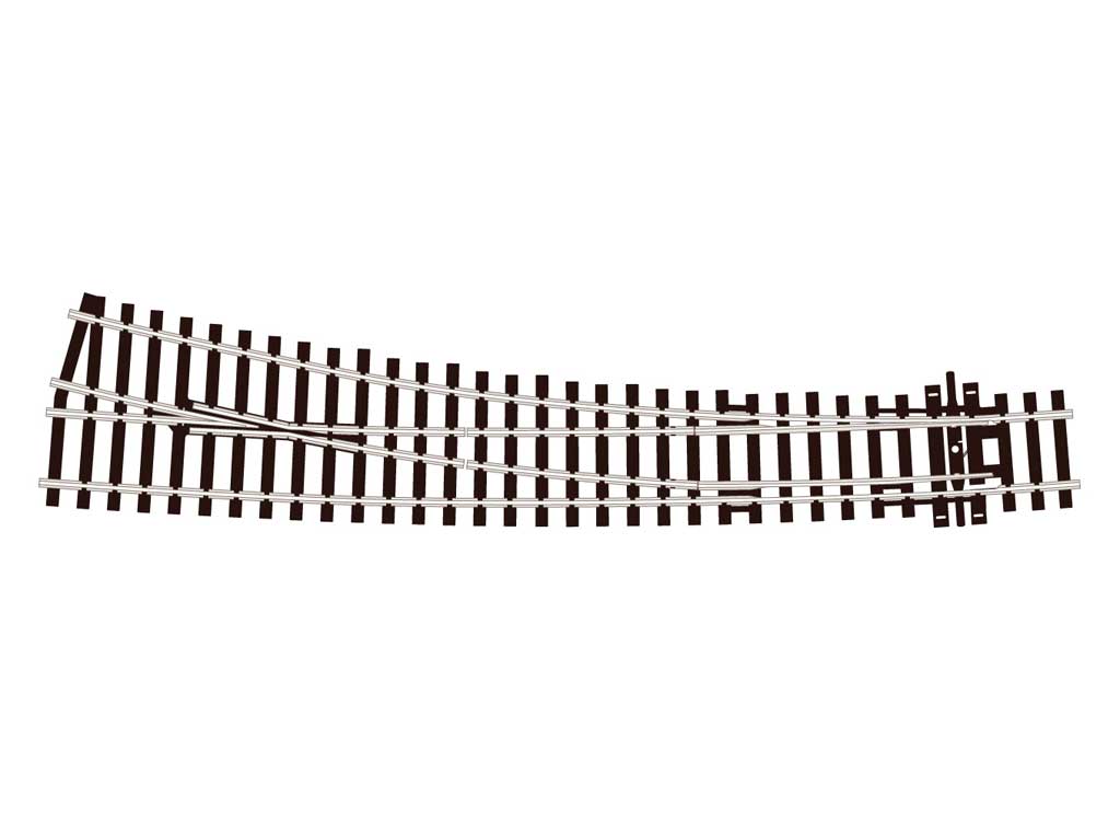 Peco SL-86 HO Scale Code 100 Track Electrofrog Curved Insulfrog Double Radius Right-Hand Turnout