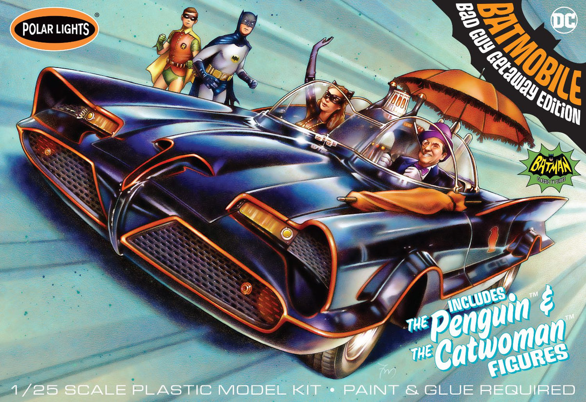 Polar Lights 998 1/25 1966 Batmobile with Catwoman & Penguin Figures
