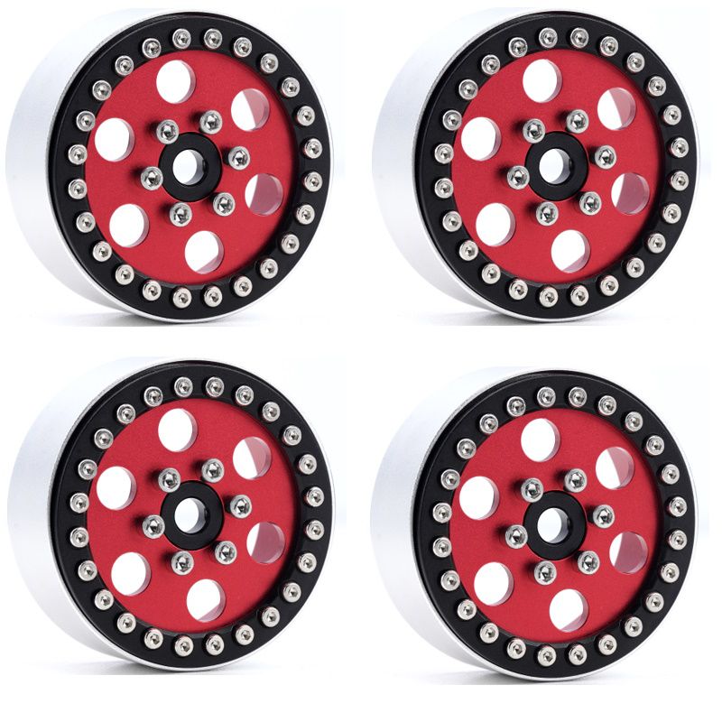 Powerhobby 5773 Red Aluminum 1.9" B5 Positive Offset Beadlock Wheels