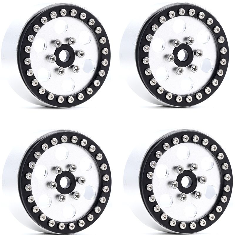 Powerhobby 5773 Silver Aluminum 1.9" B5 Positive Offset Beadlock Wheels