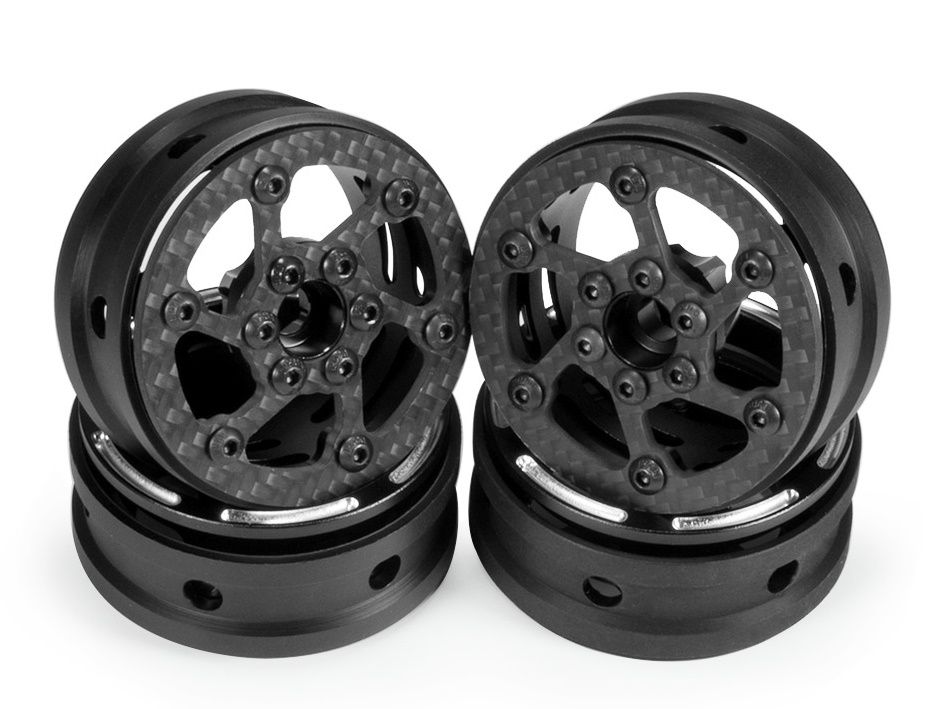 Powerhobby 5854 1.9" Carbon Fiber Lightweight Beadlock Wheels