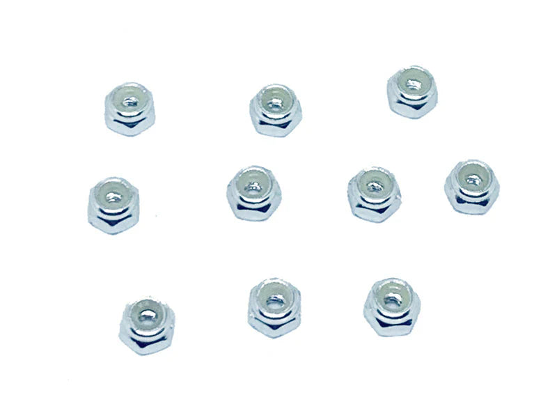 Racers Edge 3152S Silver Nylon Lock Nut M2