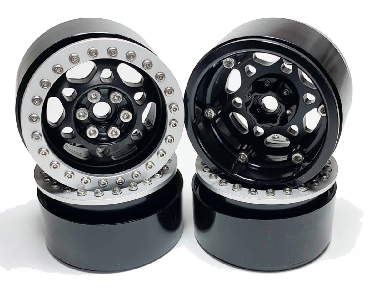 Racers Edge 3451 2.2 Aluminum Beadlock Crawler Wheels Silver