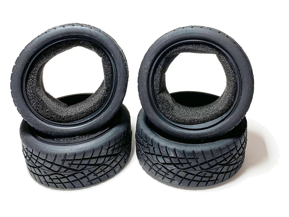 Racers Edge 3473 1 /10 On Road Black Series Rubber Pull Tires Cross Line 65x26mm (4 Pieces)