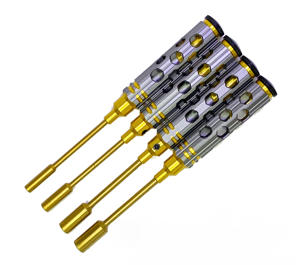 Racers Edge 7210 Premium Nut Driver Set Gold Ink Honeycomb Handle with Titanium Coated Tips