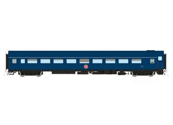 Rapido 100405 HO Scale Lightweight Coach MP - Jenks Blue Scheme 477