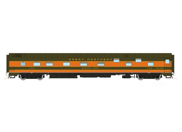 Rapido 101165 HO Scale Duplex Sleeper Great Northern 1168 Red Gap Pass