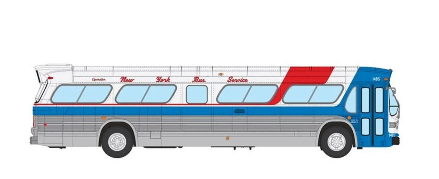Rapido 753128 HO Scale Deluxe New Look Suburban Bus - New York Bus Service 1485
