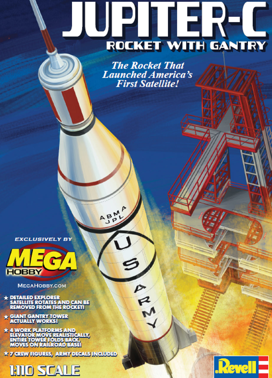 Revell 3706 1/110 Jupiter-C Rocket with Gantry Tower & Crew Limited Run