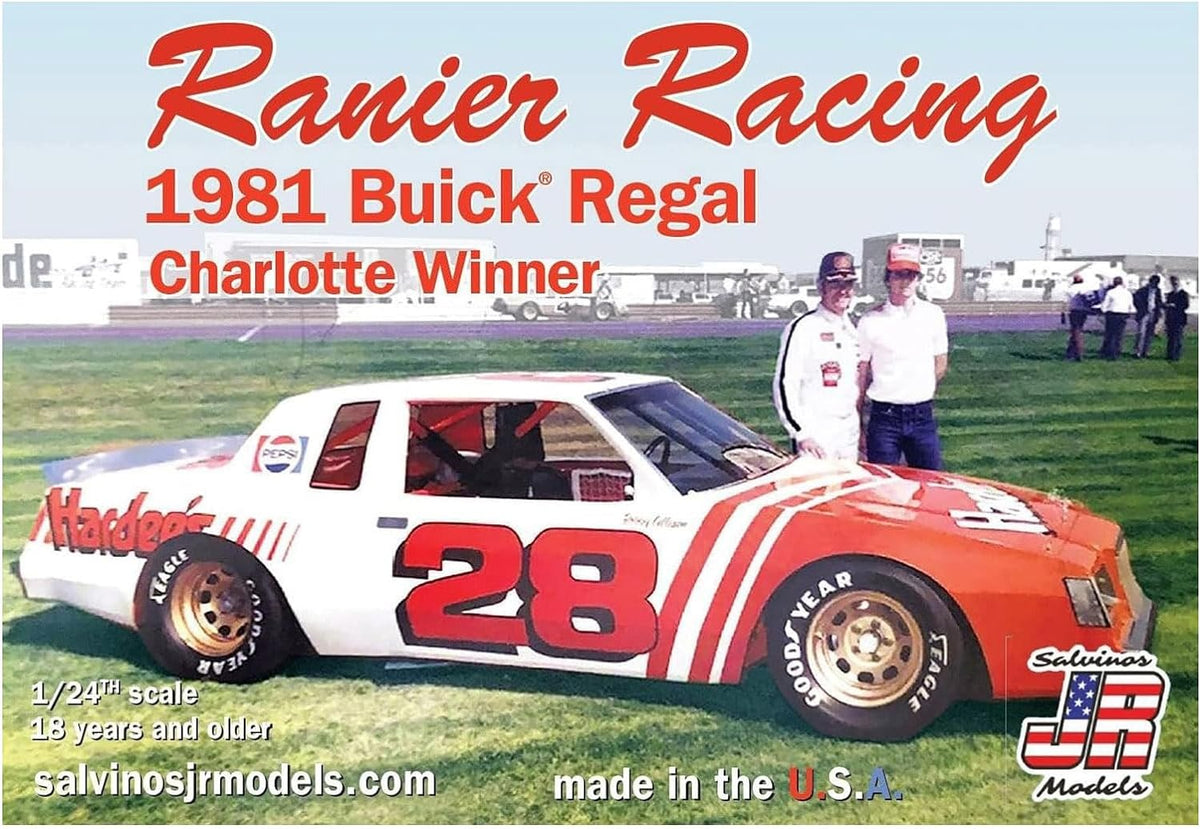 Salvinos JR Models 24567 1/24 Rainer Racing 1981 Buick Charlotte Winner Driven by Bobby Allison